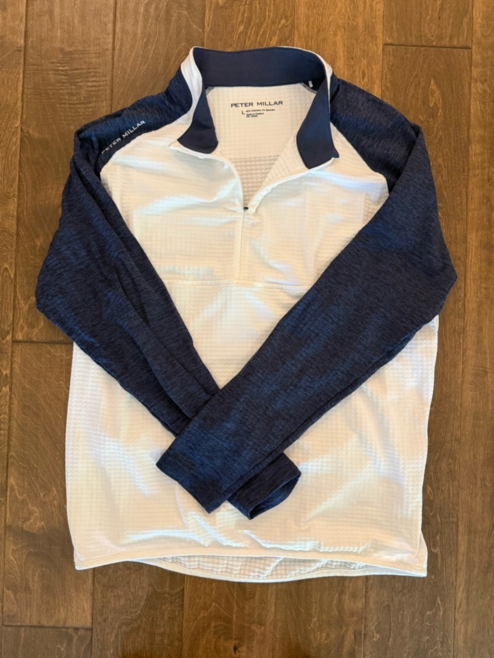 Peter Millar Navy & White Half-Zip Performance Pullover